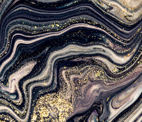 Luxurious painting- ART. Style incorporates the swirls of marble or the ripples of agate. Very beautiful colorful paint with the addition of gold powder.