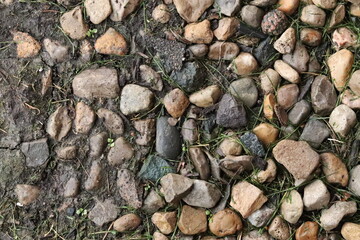 Ground texture with fine gravel, close shot