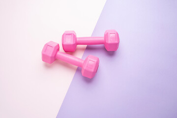 Fashion pink fitness equipment dumbbells