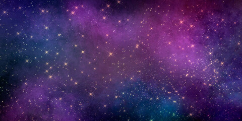 space bright saturated grunge festive universal magic background with many stars