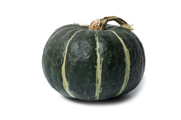 Fresh kabocha squash isolated on white background with clipping path.