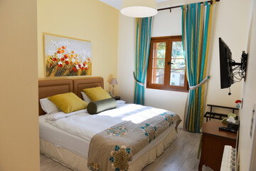 Modern architecture and hotel bedroom interior