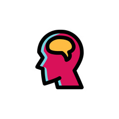 Mind, Thinking, Idea in Head Icon
