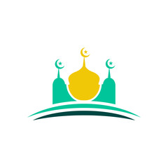 Islamic schoo logo design with icon or symbol of mosque