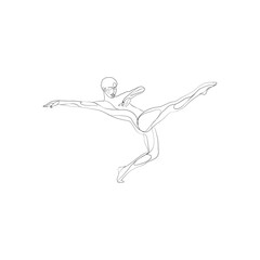 SINGLE-LINE DRAWING: Dancer 6. This hand-drawn, continuous, line illustration is part of a collection inspired by the drawings of Picasso. Each gesture sketch was created by hand.