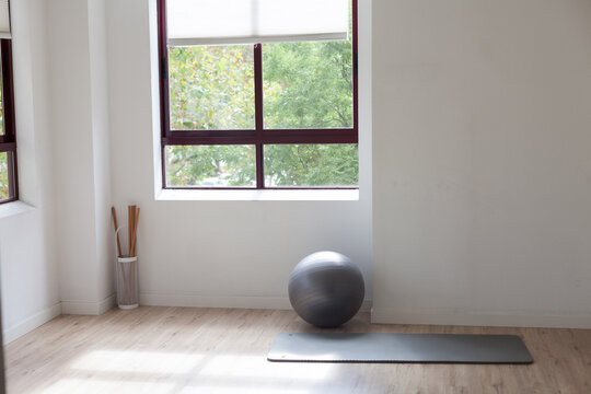 comfortable space for doing sport exercises, meditating, yoga, pilates