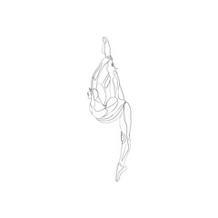 SINGLE-LINE DRAWING: Ballet Dancer (7) . This hand-drawn, continuous, line illustration is part of a collection inspired by the drawings of Picasso. Each gesture sketch was created by hand.