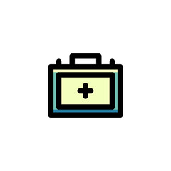 Icon Logo Vector Illustration. First Aid Kit. Outline Style.
