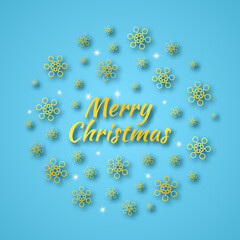 Christmas round banner with snowflakes
