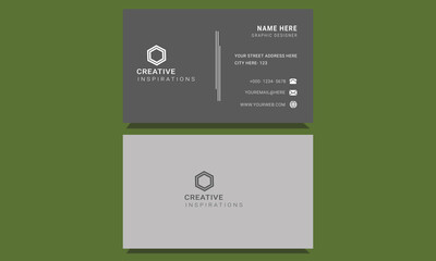 Corporate black and white business card template.