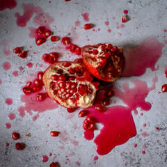 Ripped open Pomegranate 