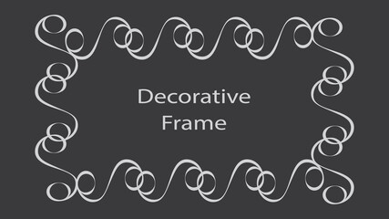 Decorative frame made of rounded curly lines, space for text, flat design, vector template.