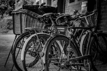 Fototapeta na wymiar Vintage bikes in monochrome
