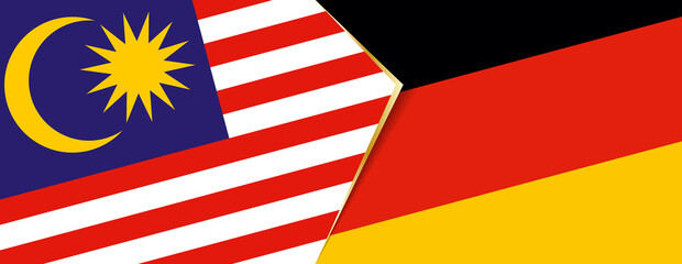 Malaysia and Germany flags, two vector flags.