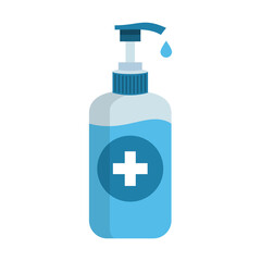 Vector sanitizer icon. Antibacterial soap bottle illustration