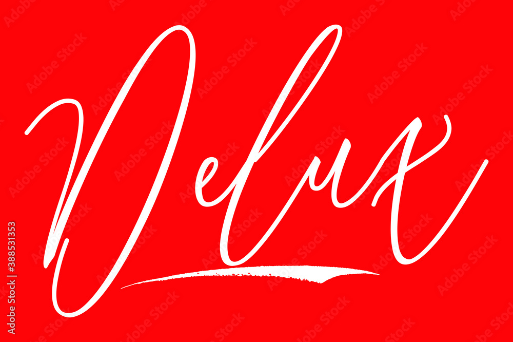Fototapete delux cursive calligraphy white color text on red background