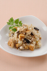 しいたけと厚揚げの中華ご飯