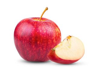 Fresh red apple on white background