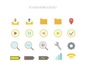 PC and network related vector illustration.  icon set . 