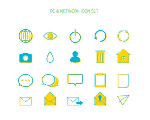 PC and network related vector illustration.  icon set . 