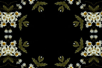 abstract colorful seamless pattern with floral motifs from flowers and leaves