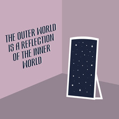 the outer world is a reflection of the inner world quote card