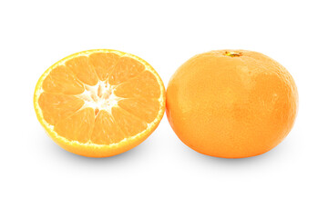 Fresh orange isolated on white background.