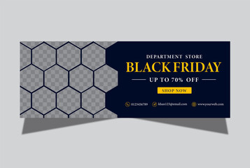 Black friday sale banner for web and social media facebook cover