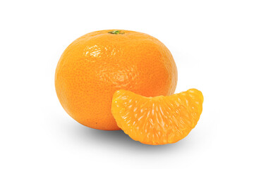Fresh orange isolated on white background.