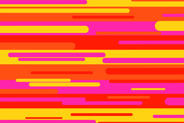 Colorful lined pop art abstract vector design. Striped trendy colors background, geometric orange yellow and violet retro colors background with repeat pattern for ads, poster, banner, wallpaper