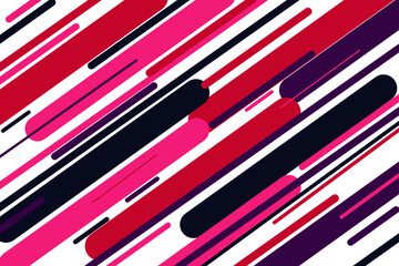 Geometric trendy diagonal lines colorful vector design. Striped patterns of pink, purple, blue and violet bright retro style colors paint brush pattern backdrop