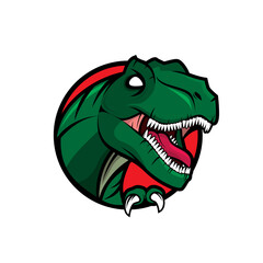 Vector logo, badge, symbol, icon template design with Tyranosaurus Rex Theme
