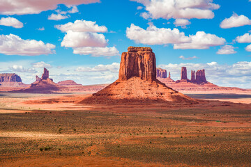 Big red rocks of Monument Valley. Navajo Tribal Park landscape, USA