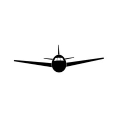Plane icon, solid illustration, pictogram isolated on white