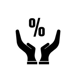 Percentage icon, illustration symbol