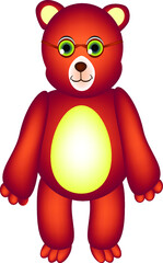 Toy bear with glasses.