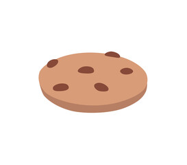 Cookies with chocolate chips. Vector illustration in a fashionable, flat style.