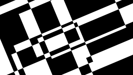 Dynamic minimalistic black and white geometric background with rotated rectangles