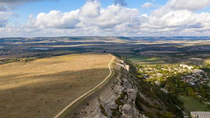 Russia. Crimea. Bakhchisarai. Stone pillars. Stone sphinxes of Bakhchisaray in Crimea.