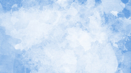 Fototapeta na wymiar Abstract winter blueand white watercolor background