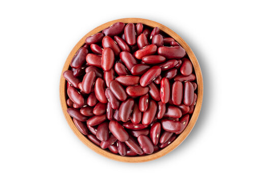 red kidney beans in a bowl isolated on white background.