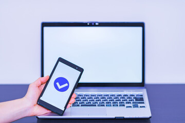 smart phone verification and laptop computer