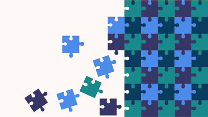 colored abstract background of vector puzzle pieces. correctly assemble the parts, solve the problem
