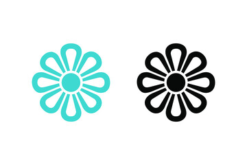 Flower concept with light blue color and black. Very suitable in various business purposes, also for icon, symbol and many more.