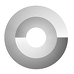 Fototapeta premium Lines in Circle Form . Spiral Vector Illustration .Technology round Logo . Design element . Abstract Geometric shape .