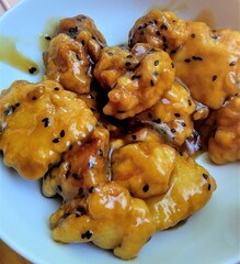 A Delicious Sesame Chicken Dish Chinese Cooking Meal