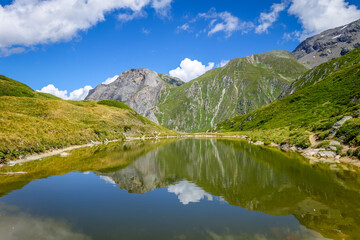 Naklejka na ściany i meble Lake of the nail, Lac du clou, in Pralognan, french alps