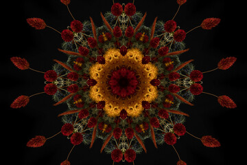 abstract colorful seamless pattern with floral motifs from flowers and leaves
