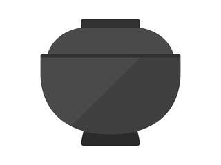 黒いお椀のイラスト