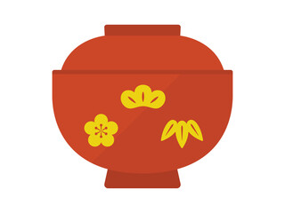 和柄のお椀のイラスト